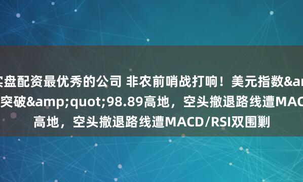 实盘配资最优秀的公司 非农前哨战打响！美元指数&quot;跳空突破&quot;98.89高地，空头撤退路线遭MACD/RSI双围剿